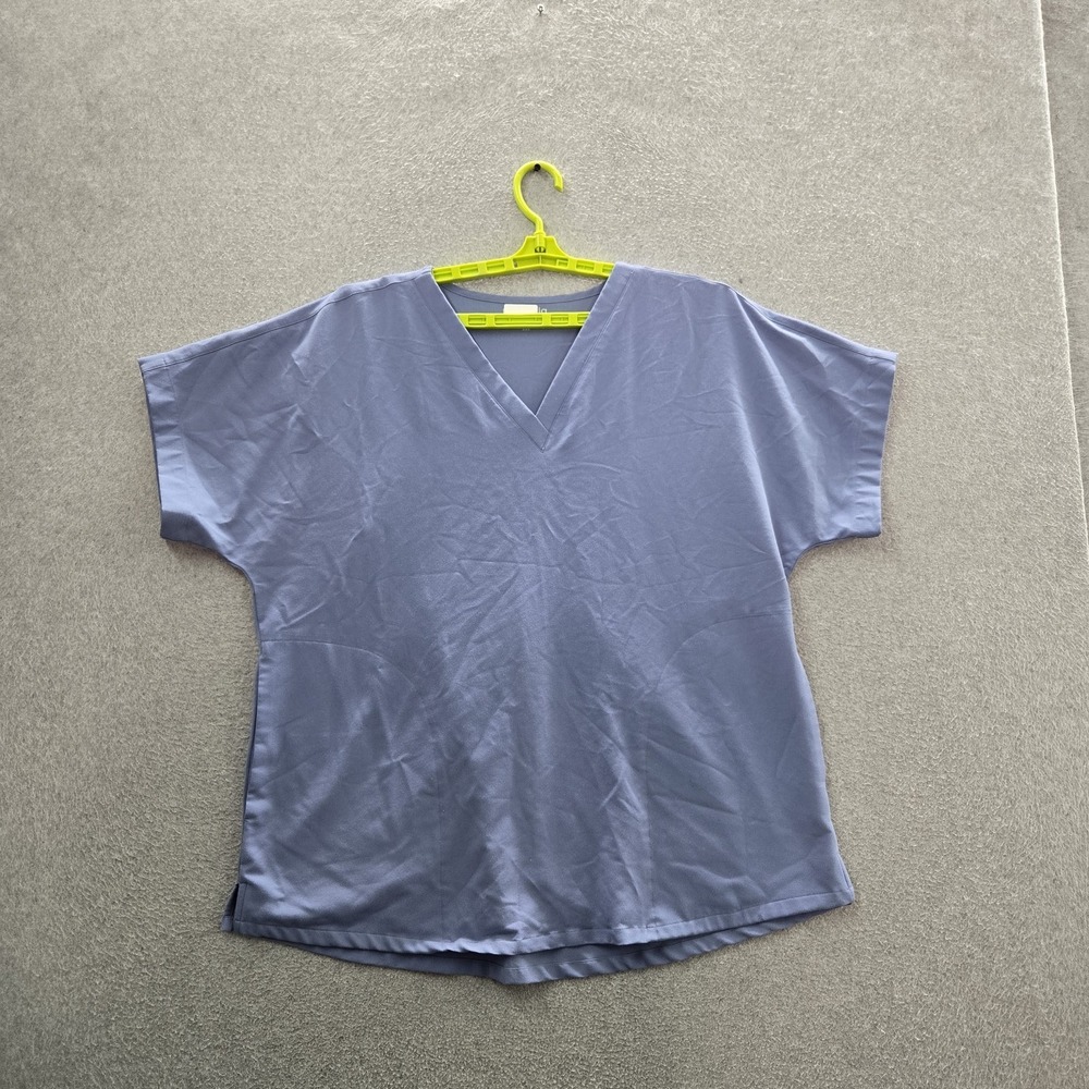 Mandala Women Scrub‎ Top 2XL Blue Activewear Equa-Tek V-Neck Pullover